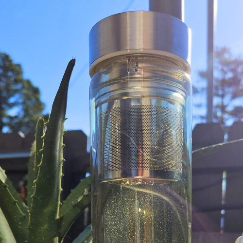 Crystal Elixir Glass Water Bottle