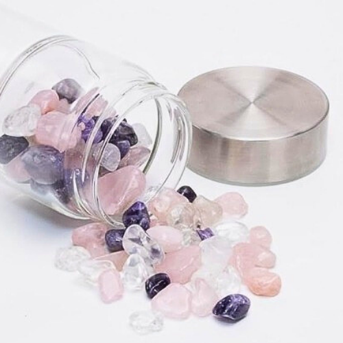 Crystal Elixir Glass Water Bottle
