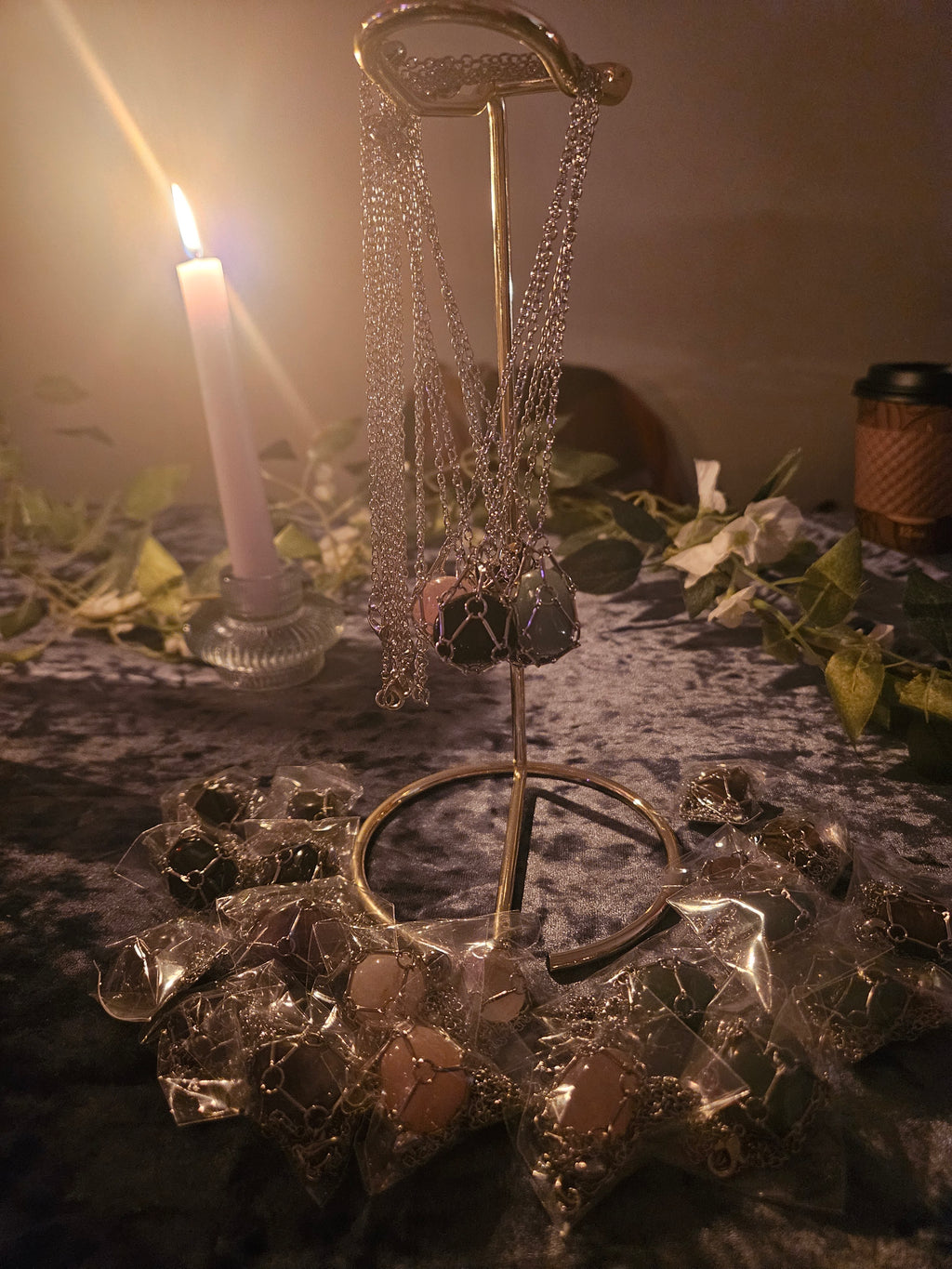 Caged Crystal Necklace