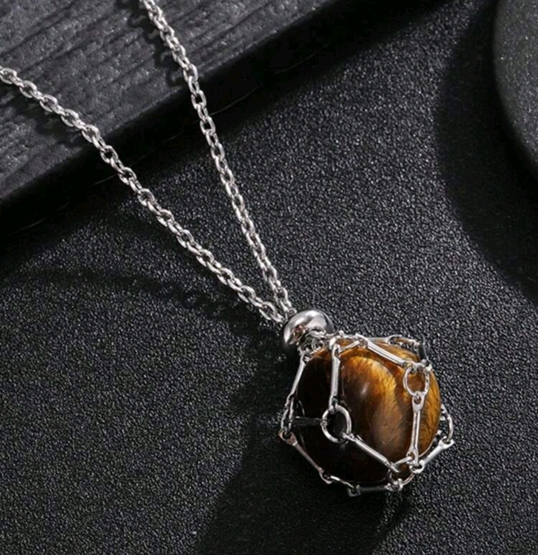 Caged Crystal Necklace